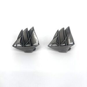Sailboat Shaped Cabinet Door Drawer Pulls Knobs Pewter PAIR MCM Nautical Cabin